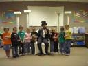 Kassidy and her class with Abe Lincoln